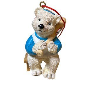 Avon 1998 Sports Baseball Polar Bear Hanging Ornament